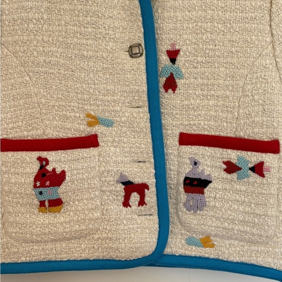 Alix Of Bohemia Cream Jacket with Blue Trim - Picture 3 of 6